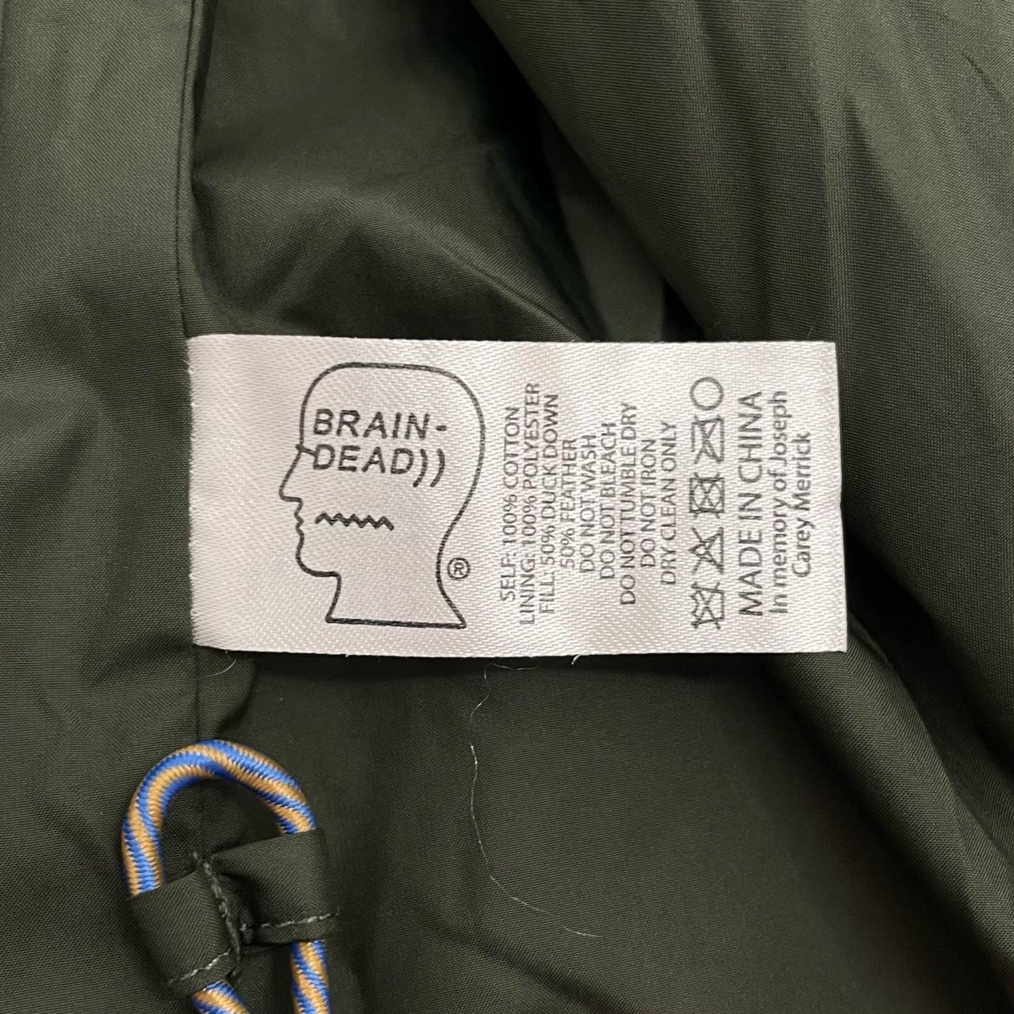BRAIN DEAD | ブレインデッド BLEACH DYED DIMENSION PUFFER JACKET ダウンジャケット O08004533FW25 オリーブ サイズ：M【尾張小牧店】