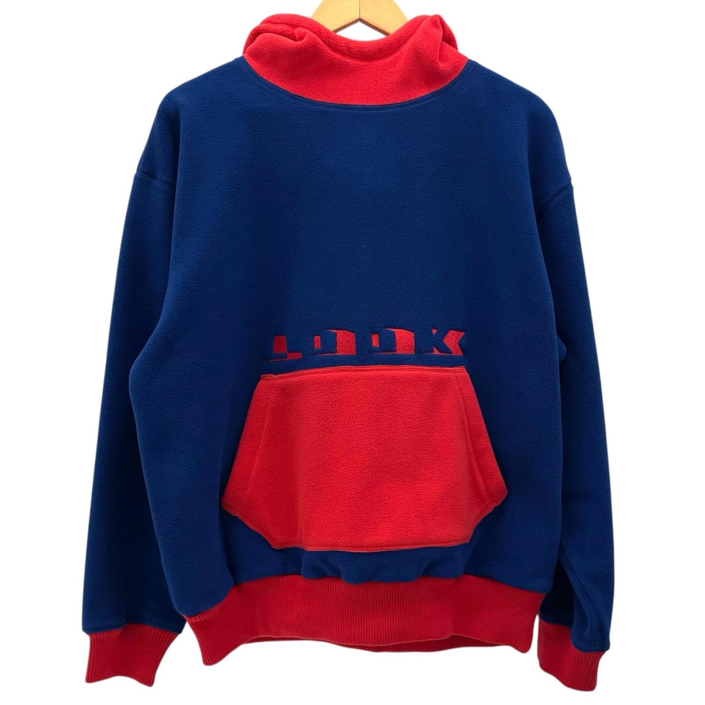 LQQK STUDIO | ルックスタジオ FLEECE HOODIE パーカー LQA25FH06 ブルー×レッド サイズ：M【尾張小牧店】