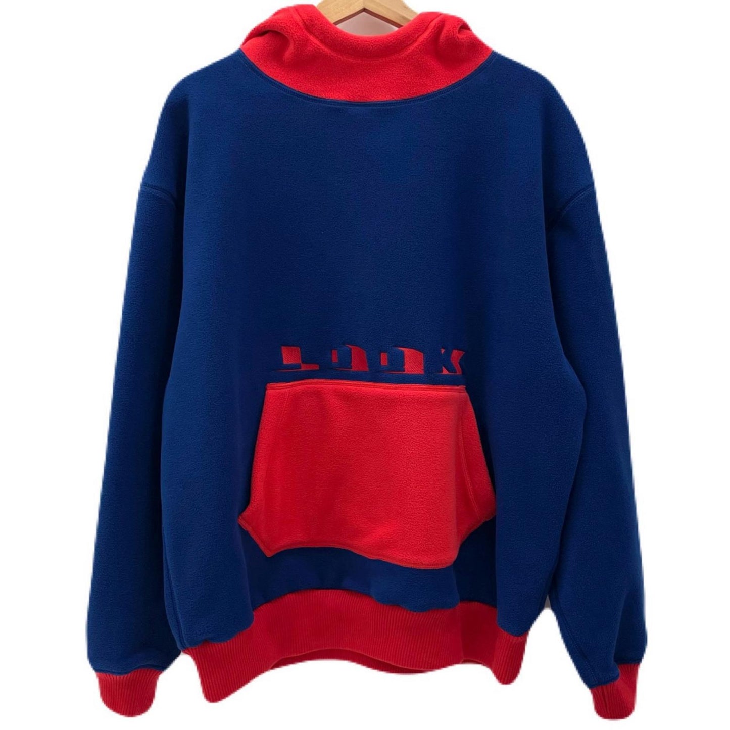 LQQK STUDIO | ルックスタジオ FLEECE HOODIE パーカー LQA25FH06 ブルー×レッド サイズ：L【尾張小牧店】
