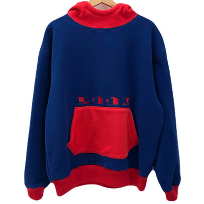 LQQK STUDIO | ルックスタジオ FLEECE HOODIE パーカー LQA25FH06 ブルー×レッド サイズ：L【尾張小牧店】
