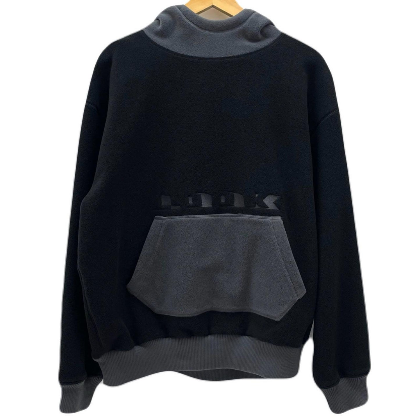 LQQK STUDIO | ルックスタジオ FLEECE HOODIE パーカー LQA25FH06 ブラック×グレー サイズ：L【尾張小牧店】