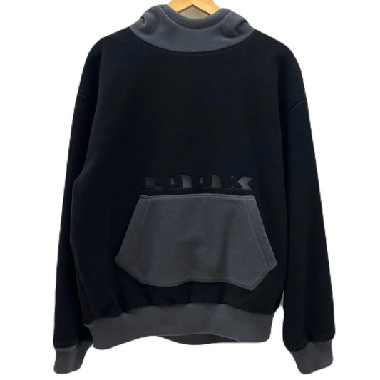 LQQK STUDIO | ルックスタジオ FLEECE HOODIE パーカー LQA25FH06 ブラック×グレー サイズ：L【尾張小牧店】