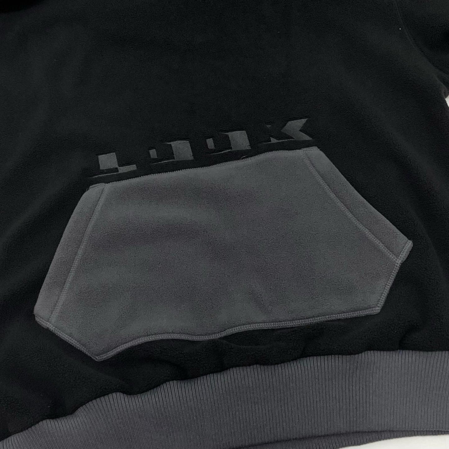 LQQK STUDIO | ルックスタジオ FLEECE HOODIE パーカー LQA25FH06 ブラック×グレー サイズ：L【尾張小牧店】