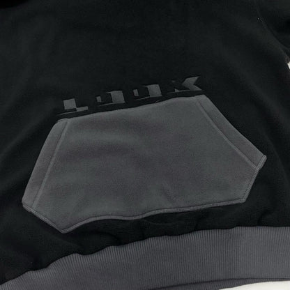 LQQK STUDIO | ルックスタジオ FLEECE HOODIE パーカー LQA25FH06 ブラック×グレー サイズ：L【尾張小牧店】