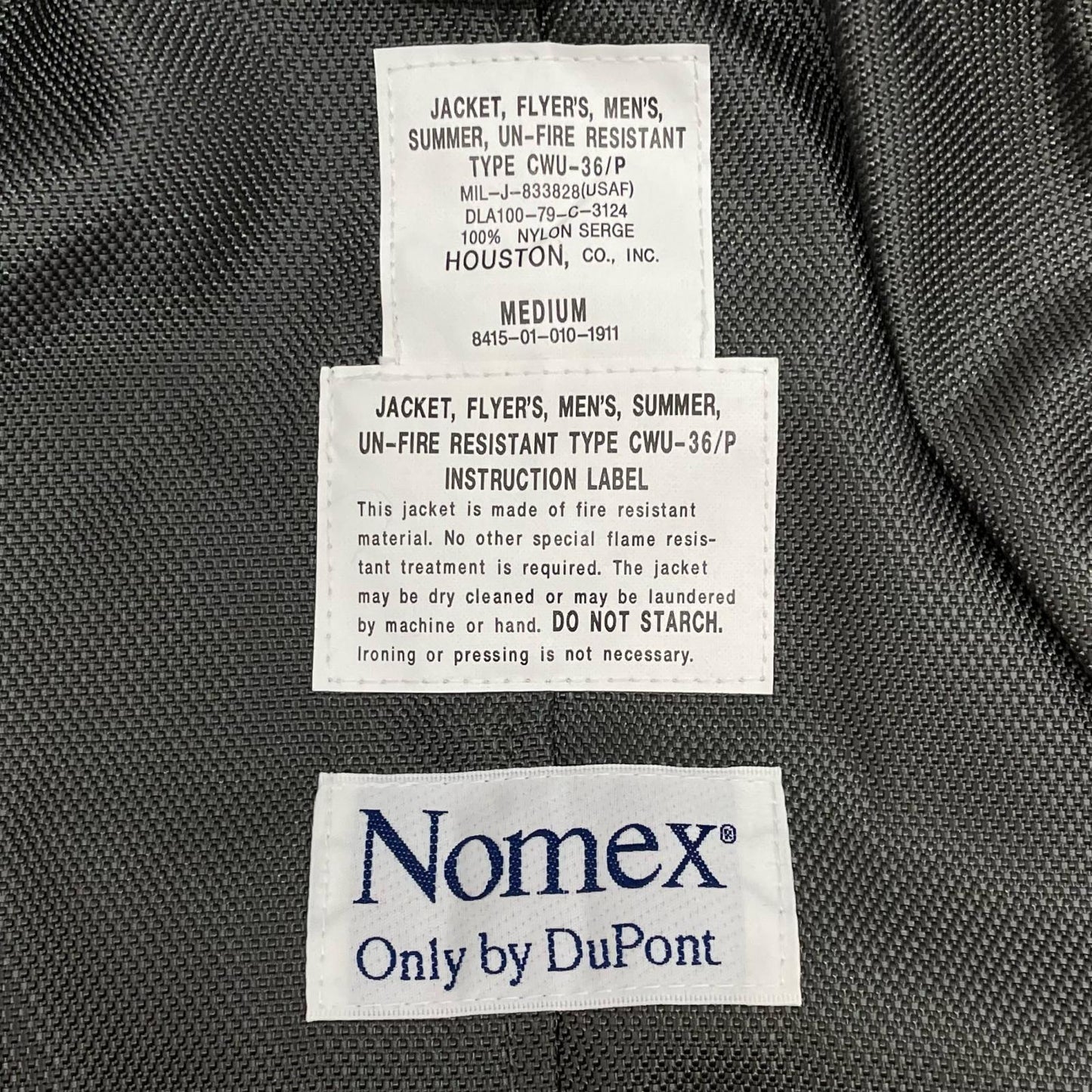 【中古】HOUSTON | ヒューストン NOMEX CWU-36P フライトジャケット 5CW36P-NM カーキ サイズ：M【尾張小牧店】
