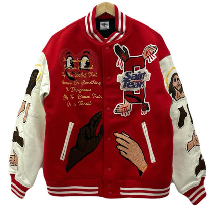 SAINT MICHAEL | セントマイケルセイントマイケル STUDIUM JACKET スタジャン SM-S22-0000-058 レッド サイズ：L【尾張小牧店】