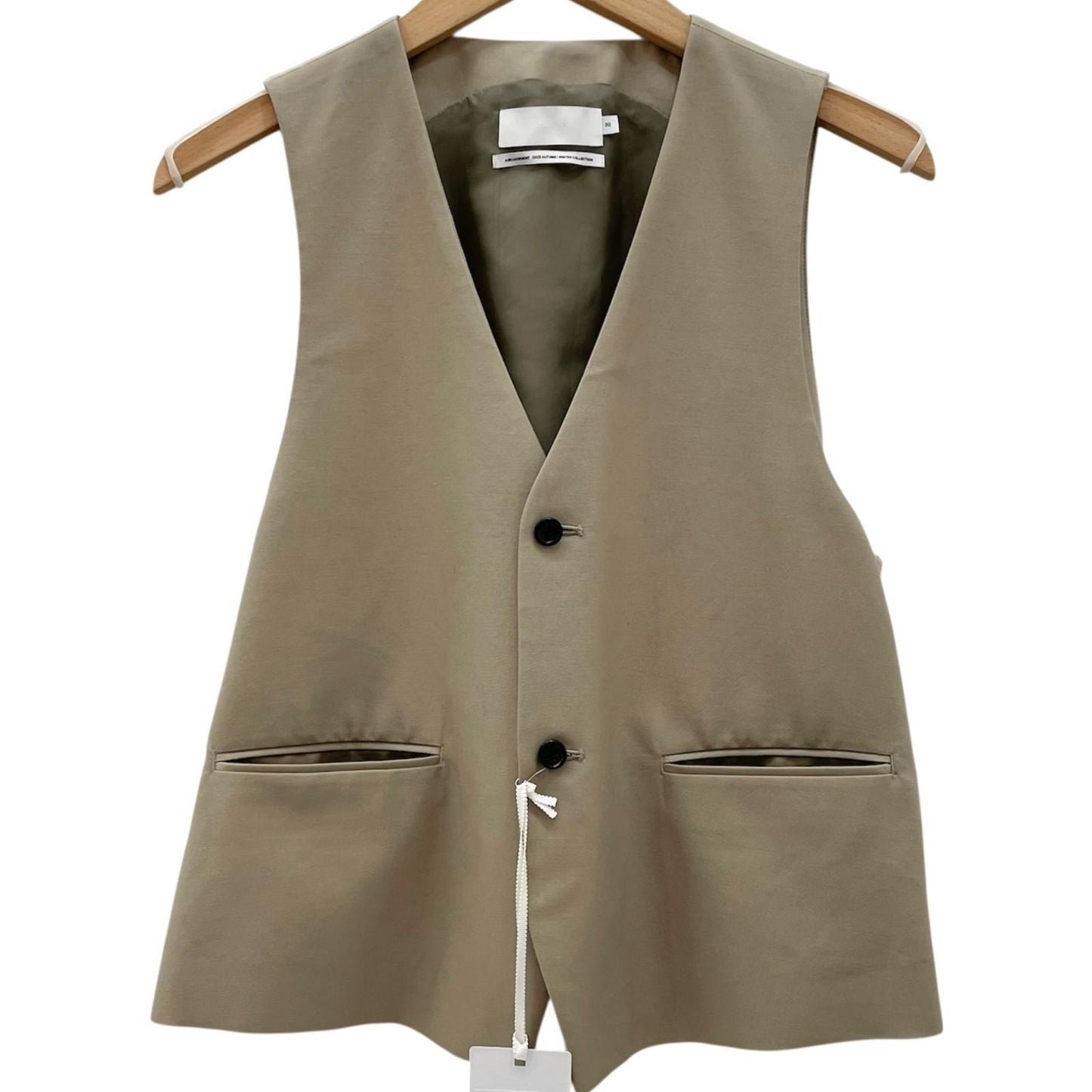 Graphpaper | グラフペーパー Cotton Cupro Back Satin Gilet ベスト GL253-30346 ベージュ【尾張小牧店】