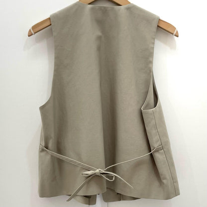 Graphpaper | グラフペーパー Cotton Cupro Back Satin Gilet ベスト GL253-30346 ベージュ【尾張小牧店】
