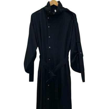 08sircus | ゼロエイトサーカス Light twill stand coat dress ワンピース S25AW-DR01 ブラック サイズ：1【尾張小牧店】