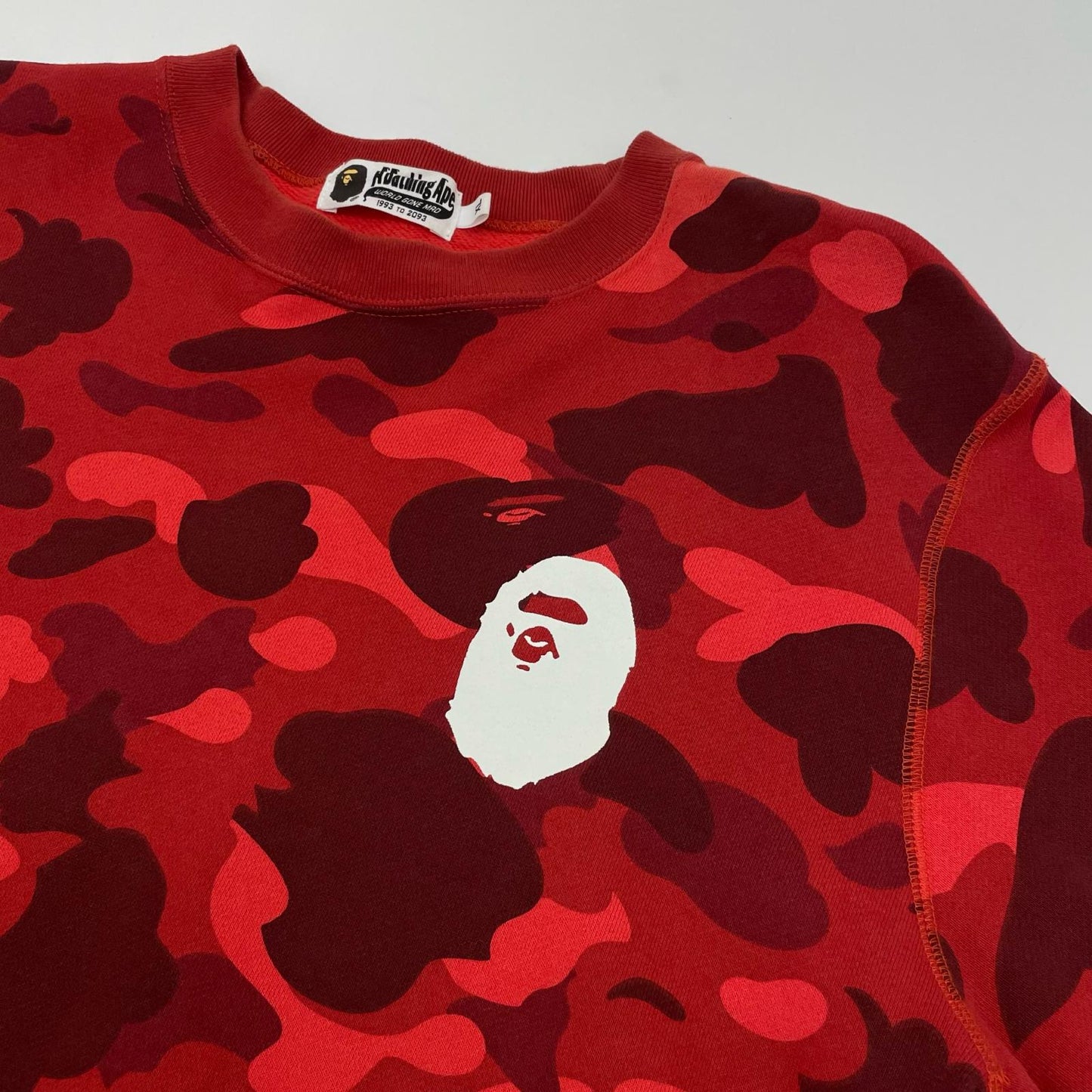 A BATHING APE | アベイシングエイプ スウェット 001SWE301007X レッド サイズ：XL【尾張小牧店】