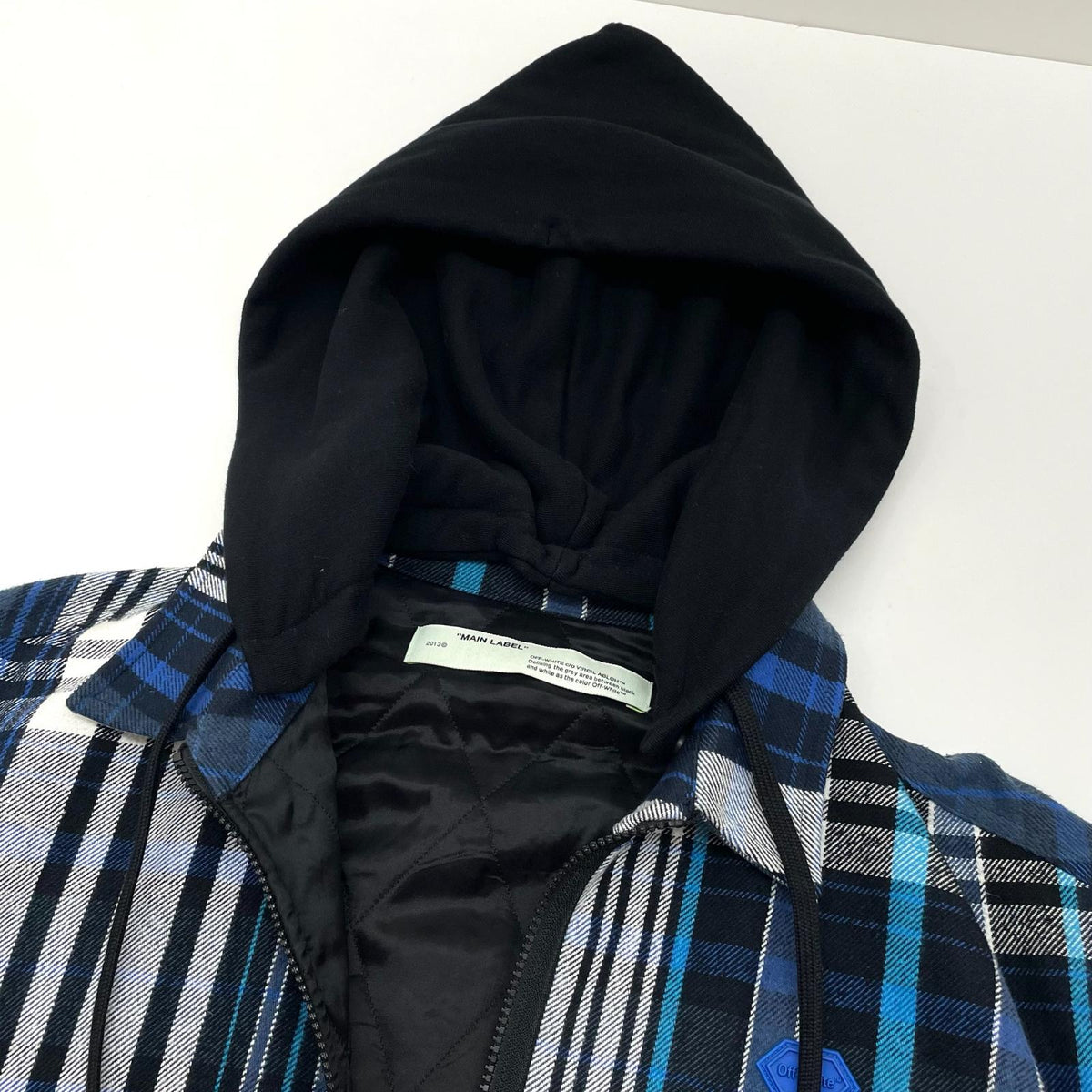 【中古】OFF-WHITE | オフホワイト チェック柄シャツジャケット OMGA061E19E23002 ブルー×ブラック サイズ：L【尾張小牧店】