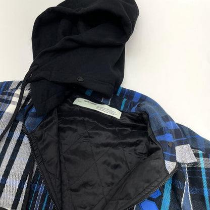 【中古】OFF-WHITE | オフホワイト チェック柄シャツジャケット OMGA061E19E23002 ブルー×ブラック サイズ：L【尾張小牧店】