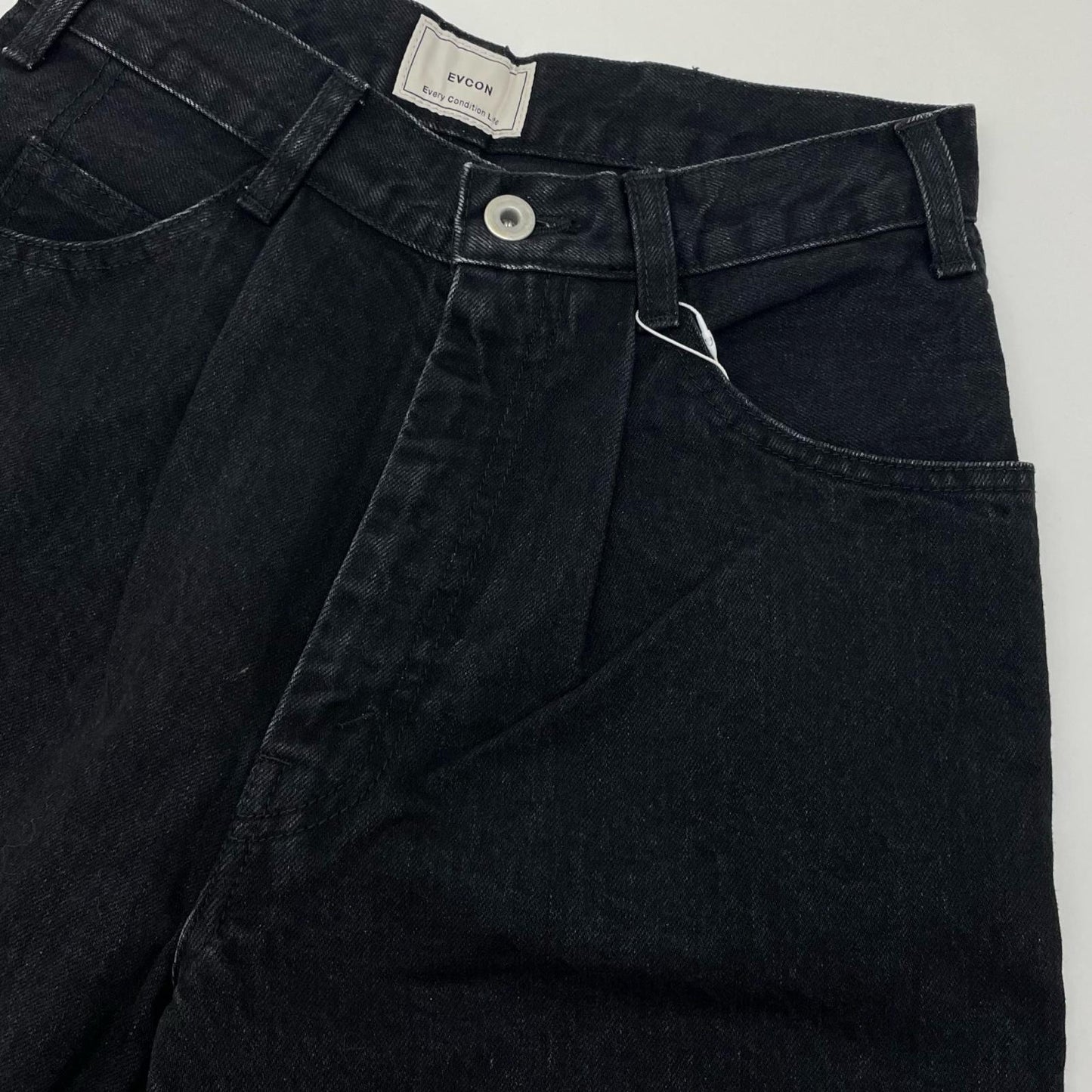 5POCKET TUCK WIDE DENIM PANTS デニムパンツ 183-91507 ブラック【尾張小牧店】