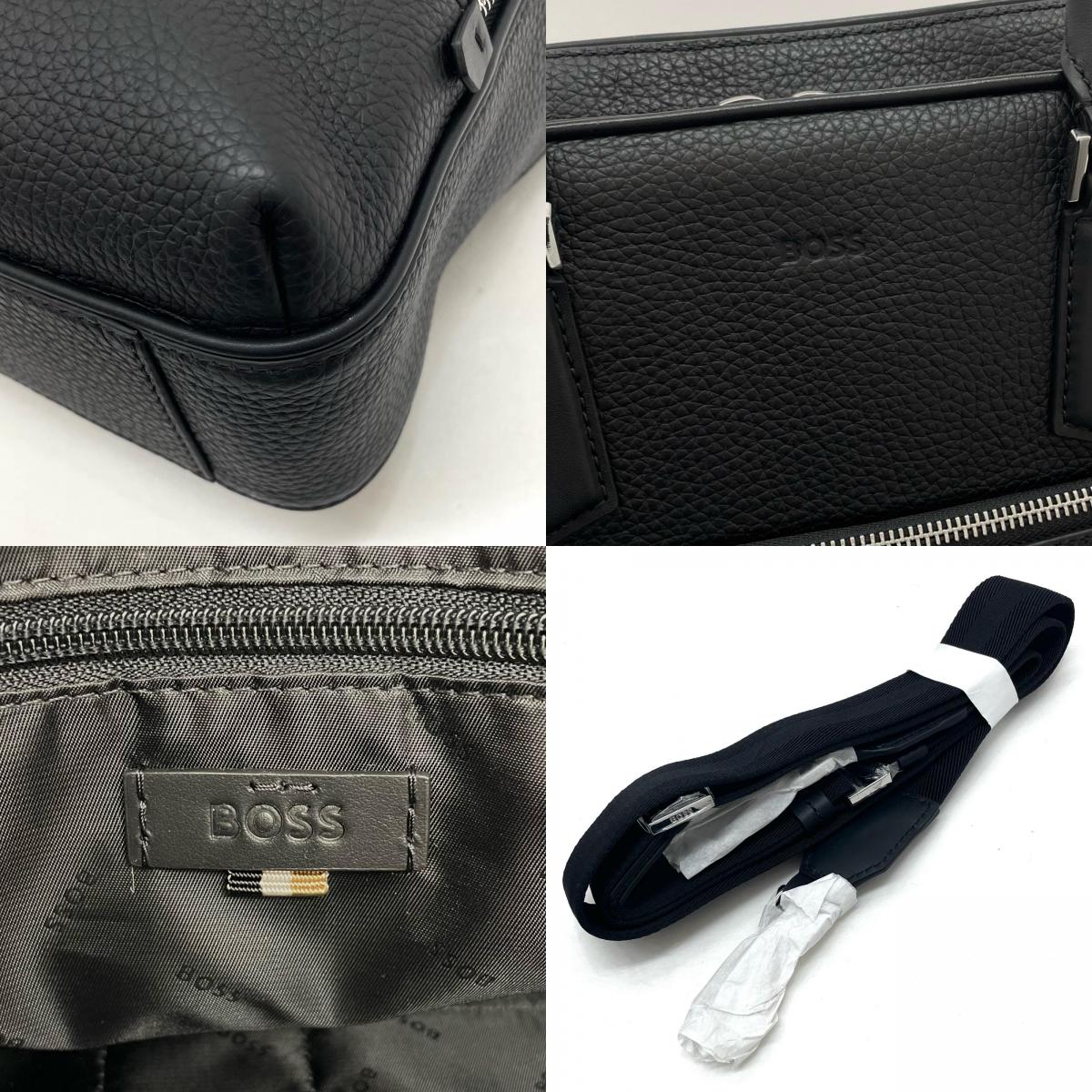 HUGO BOSS | ヒューゴボス Grain Leather Document Case ビジネスバッグ 50529293 ブラック【尾張小牧店】