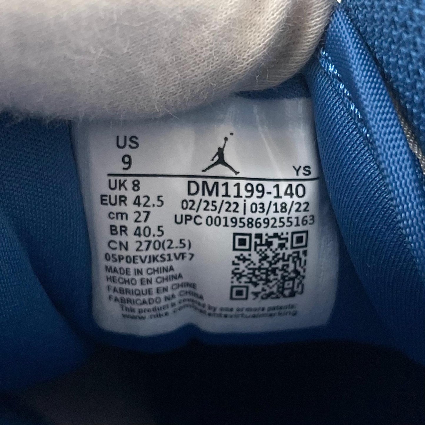 【中古】NIKE | ナイキ Air Jordan 1 Low "True Blue"/エアジョーダン1 ロー "トゥルーブルー"　スニーカー 靴　DM1199-140 グレー×ホワイト×ブルー 27cm【尾張小牧店】