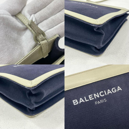 【中古】BALENCIAGA | バレンシアガ ショルダーバッグ 339937 ネイビー×ホワイト【尾張小牧店】