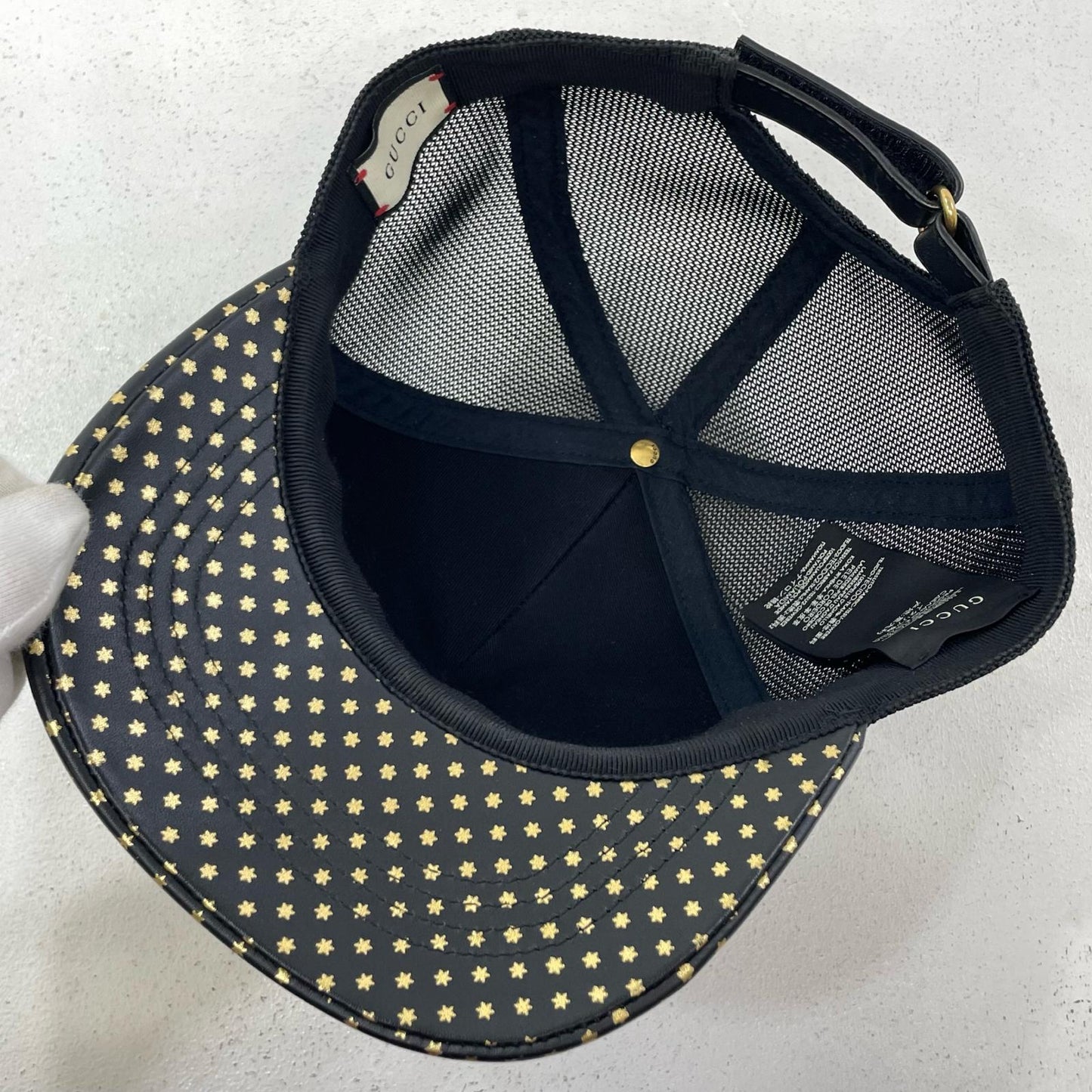 GUCCI | グッチ キャップ ブラック×ゴールド サイズ：L【尾張小牧店】