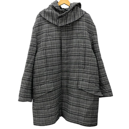 【中古】RAF SIMONS | ラフシモンズ　18AW PADDED PARKA COAT フード付きチェック柄コート 712-25002 ブラック×ホワイト サイズ：46【尾張小牧店】