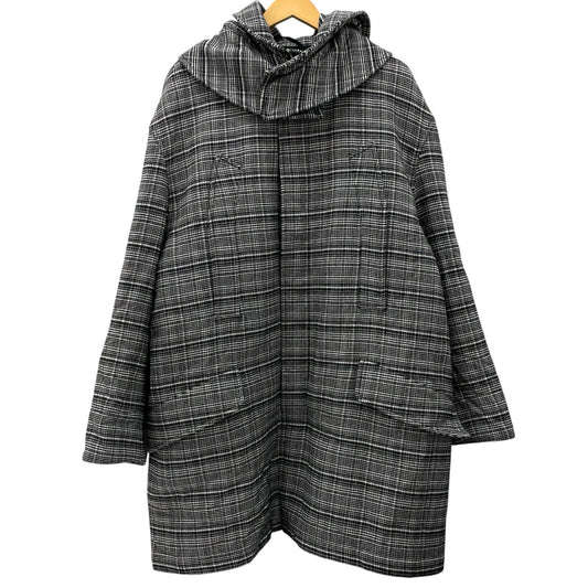 【中古】RAF SIMONS | ラフシモンズ　18AW PADDED PARKA COAT フード付きチェック柄コート 712-25002 ブラック×ホワイト サイズ：46【尾張小牧店】
