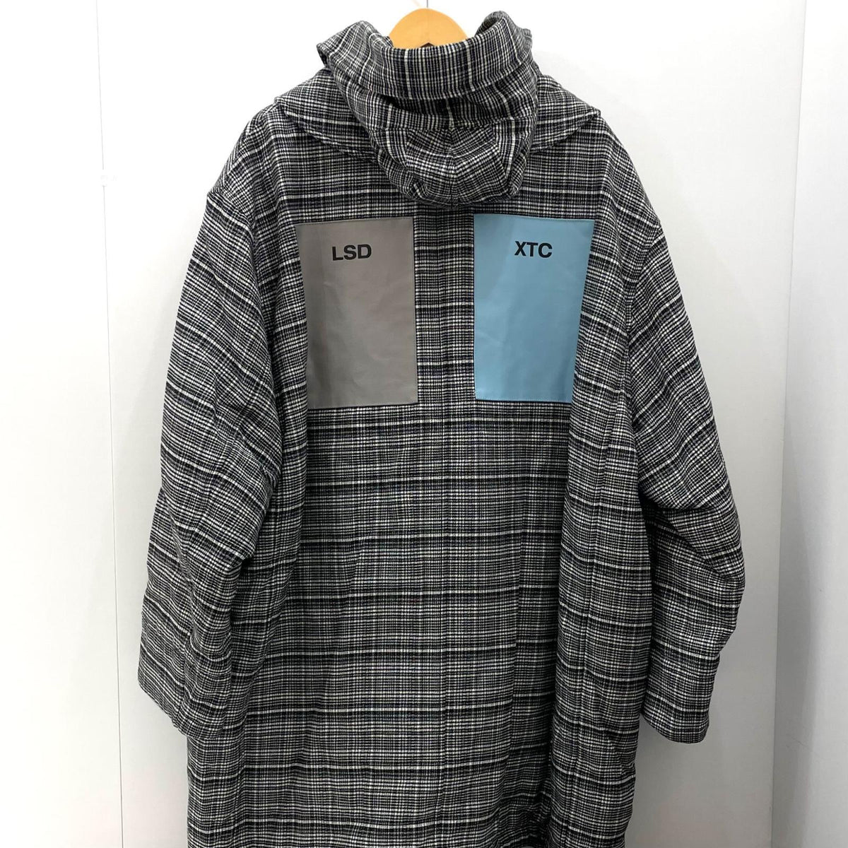 【中古】RAF SIMONS | ラフシモンズ　18AW PADDED PARKA COAT フード付きチェック柄コート 712-25002 ブラック×ホワイト サイズ：46【尾張小牧店】