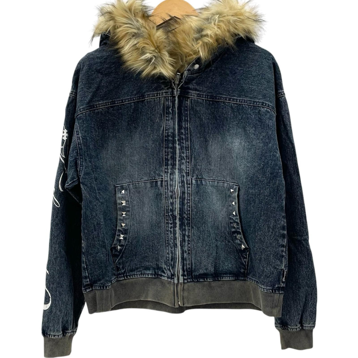 【中古】2002 | 2002 Destroy Fur Denim Zip Hoodie デニムジャケット ファージップパーカー　MM0004 ブルー サイズ：L【尾張小牧店】