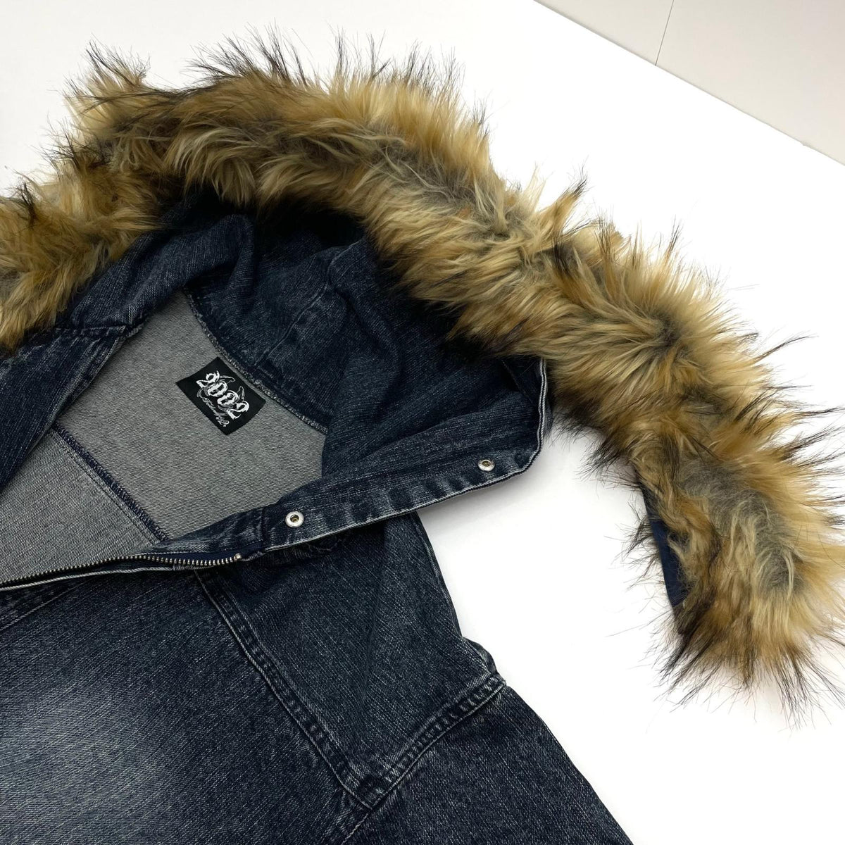【中古】2002 | 2002 Destroy Fur Denim Zip Hoodie デニムジャケット ファージップパーカー　MM0004 ブルー サイズ：L【尾張小牧店】