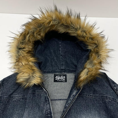【中古】2002 | 2002 Destroy Fur Denim Zip Hoodie デニムジャケット ファージップパーカー　MM0004 ブルー サイズ：L【尾張小牧店】