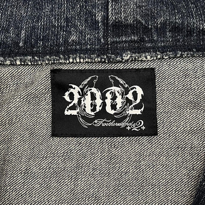【中古】2002 | 2002 Destroy Fur Denim Zip Hoodie デニムジャケット ファージップパーカー　MM0004 ブルー サイズ：L【尾張小牧店】