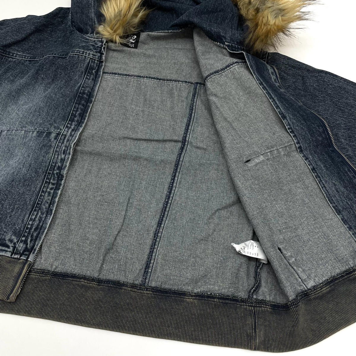 【中古】2002 | 2002 Destroy Fur Denim Zip Hoodie デニムジャケット ファージップパーカー　MM0004 ブルー サイズ：L【尾張小牧店】