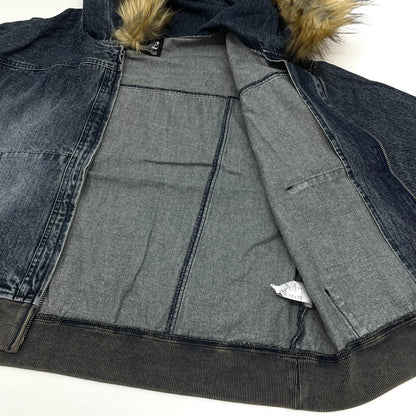【中古】2002 | 2002 Destroy Fur Denim Zip Hoodie デニムジャケット ファージップパーカー　MM0004 ブルー サイズ：L【尾張小牧店】