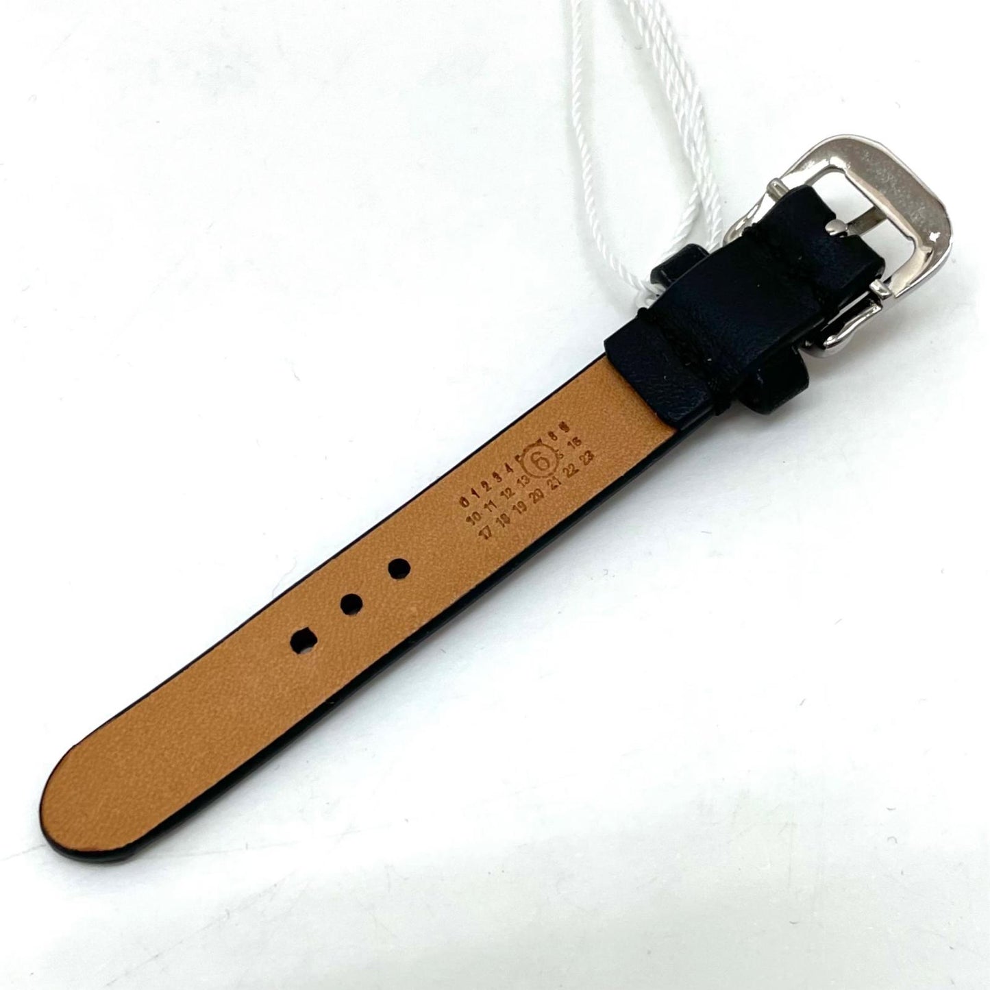【中古】MM6(Maison Margiela) | エムエムシックスメゾンマルジェラ PLAIN SAUVAGE LEATHER ANELLO ベルトリング・指輪 SM6UQ0106 ブラック サイズ：S【尾張小牧店】