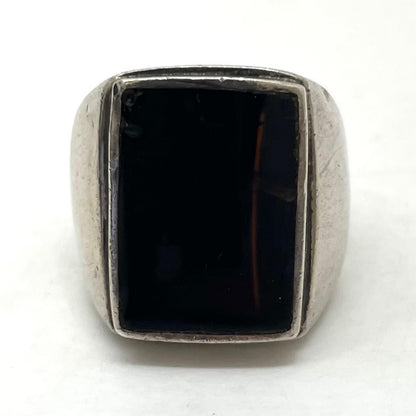 【中古】オニキス シグネット リング・指輪 シルバー【尾張小牧店】
