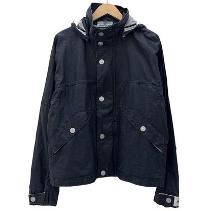 【中古】STONE ISLAND | ストーンアイランド MARINA_RAW PLATED LINEN フード付きブルゾン ジャケット　ネイビー サイズ：M【尾張小牧店】