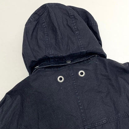 【中古】STONE ISLAND | ストーンアイランド MARINA_RAW PLATED LINEN フード付きブルゾン ジャケット　ネイビー サイズ：M【尾張小牧店】