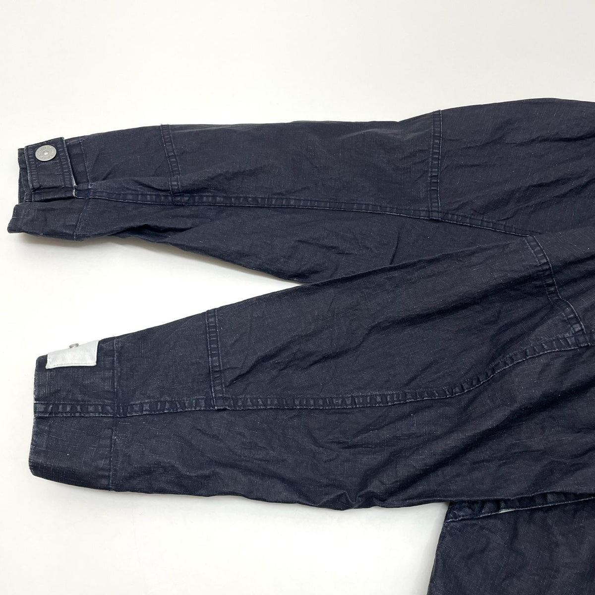 【中古】STONE ISLAND | ストーンアイランド MARINA_RAW PLATED LINEN フード付きブルゾン ジャケット　ネイビー サイズ：M【尾張小牧店】