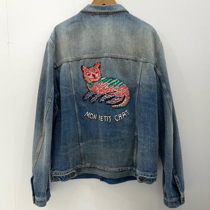 【中古】GUCCI | グッチ Cat Logo Embroidered Denim Jacket Denim デニムジャケット 631186 XDBGS ブルー サイズ：50【尾張小牧店】