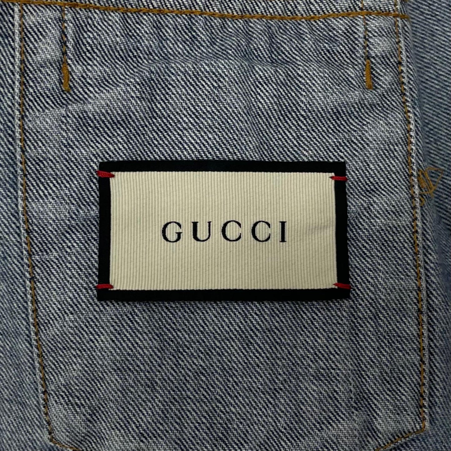 【中古】GUCCI | グッチ Cat Logo Embroidered Denim Jacket Denim デニムジャケット 631186 XDBGS ブルー サイズ：50【尾張小牧店】