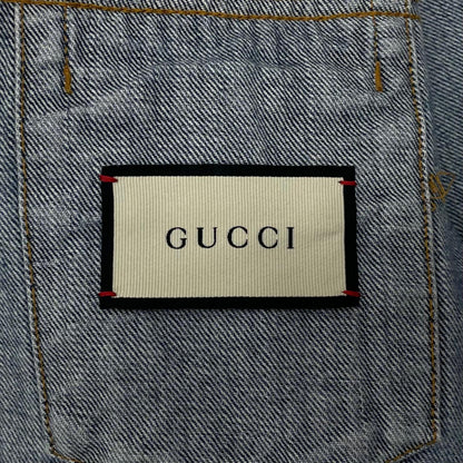 【中古】GUCCI | グッチ Cat Logo Embroidered Denim Jacket Denim デニムジャケット 631186 XDBGS ブルー サイズ：50【尾張小牧店】