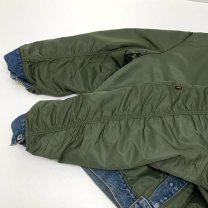【中古】JUNYA WATANABE | ジュンヤワタナベ　26SS alpha industries / MA-1 CUSTOMIZED JACKET リバーシブルデニムジャケット　WQ-J911-100-1-4 カーキ×ブルー サイズ：L【尾張小牧店】