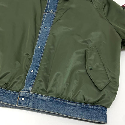 【中古】JUNYA WATANABE | ジュンヤワタナベ　26SS alpha industries / MA-1 CUSTOMIZED JACKET リバーシブルデニムジャケット　WQ-J911-100-1-4 カーキ×ブルー サイズ：L【尾張小牧店】
