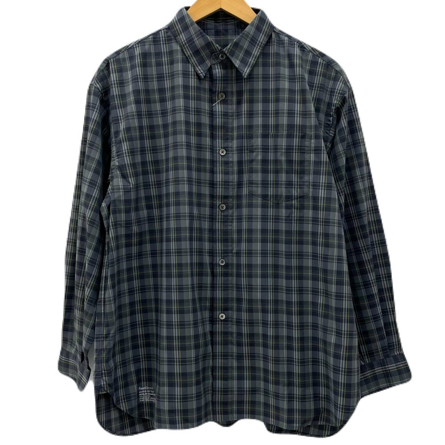 FreshService | フレッシュサービス MADRAS DRY TECH REGULAR COLLAR SHIRT 長袖シャツ FSC261-50251 グレー サイズ：S【尾張小牧店】