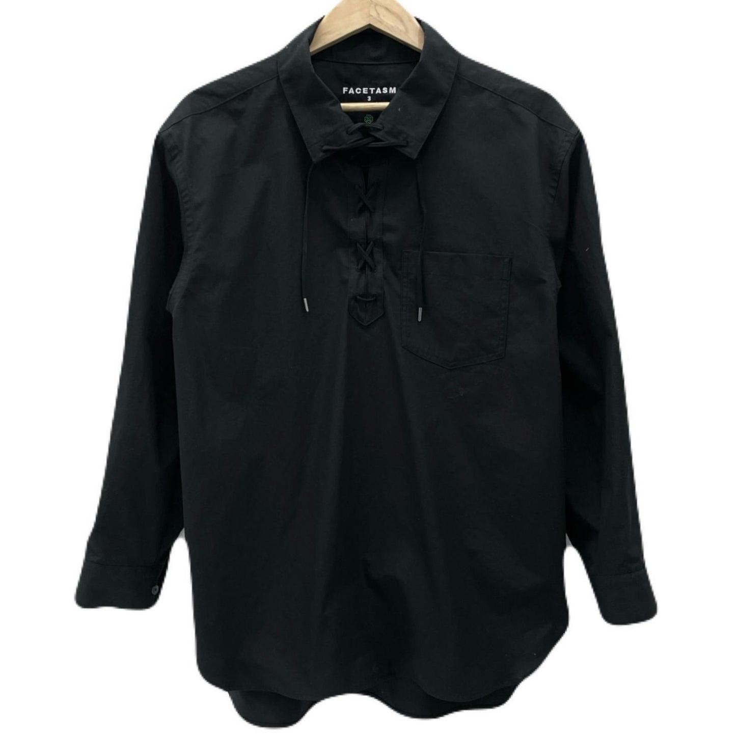 FACETASM | ファセッタズム LACE UP SHIRT 長袖シャツ MYK-SH-05 ブラック サイズ：3【尾張小牧店】