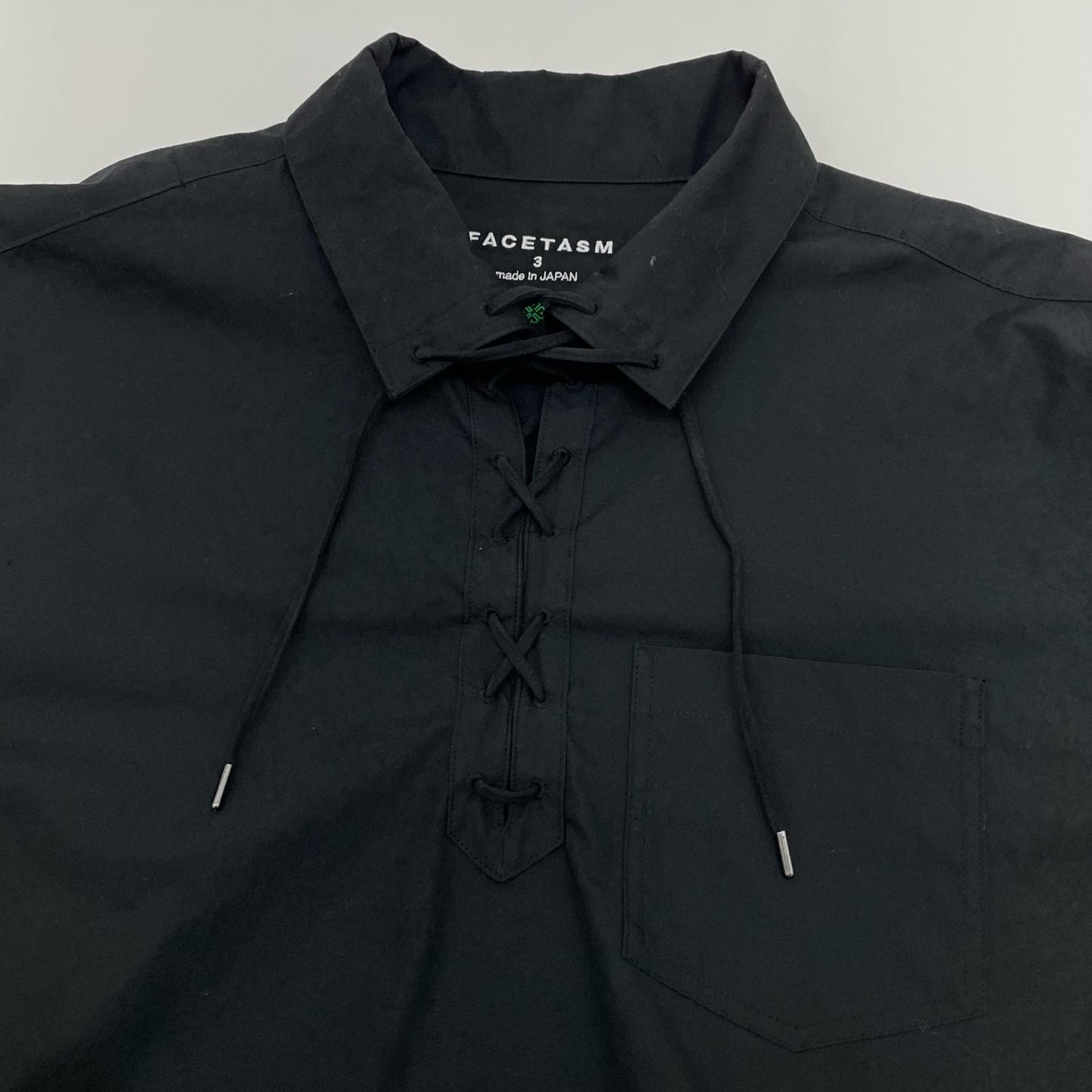 FACETASM | ファセッタズム LACE UP SHIRT 長袖シャツ MYK-SH-05 ブラック サイズ：3【尾張小牧店】