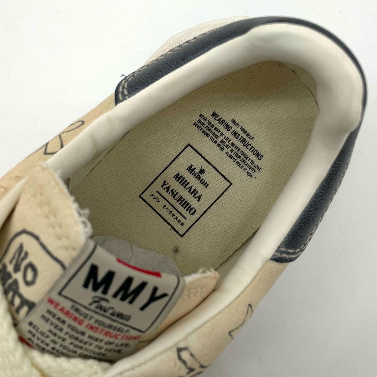 MIHARA YASUHIRO | ミハラヤスヒロ BLAKEY OG Sole Graffiti Printed Canvas Low スニーカー A16FW730 ホワイト サイズ：41