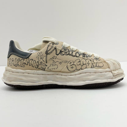 MIHARA YASUHIRO | ミハラヤスヒロ BLAKEY OG Sole Graffiti Printed Canvas Low スニーカー A16FW730 ホワイト サイズ：41