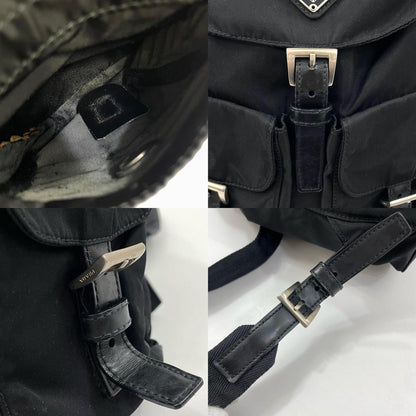 【中古】PRADA | プラダ リュックサック バックパック デイパック ナイロン 三角プレート ロゴ ブラック【尾張小牧店】