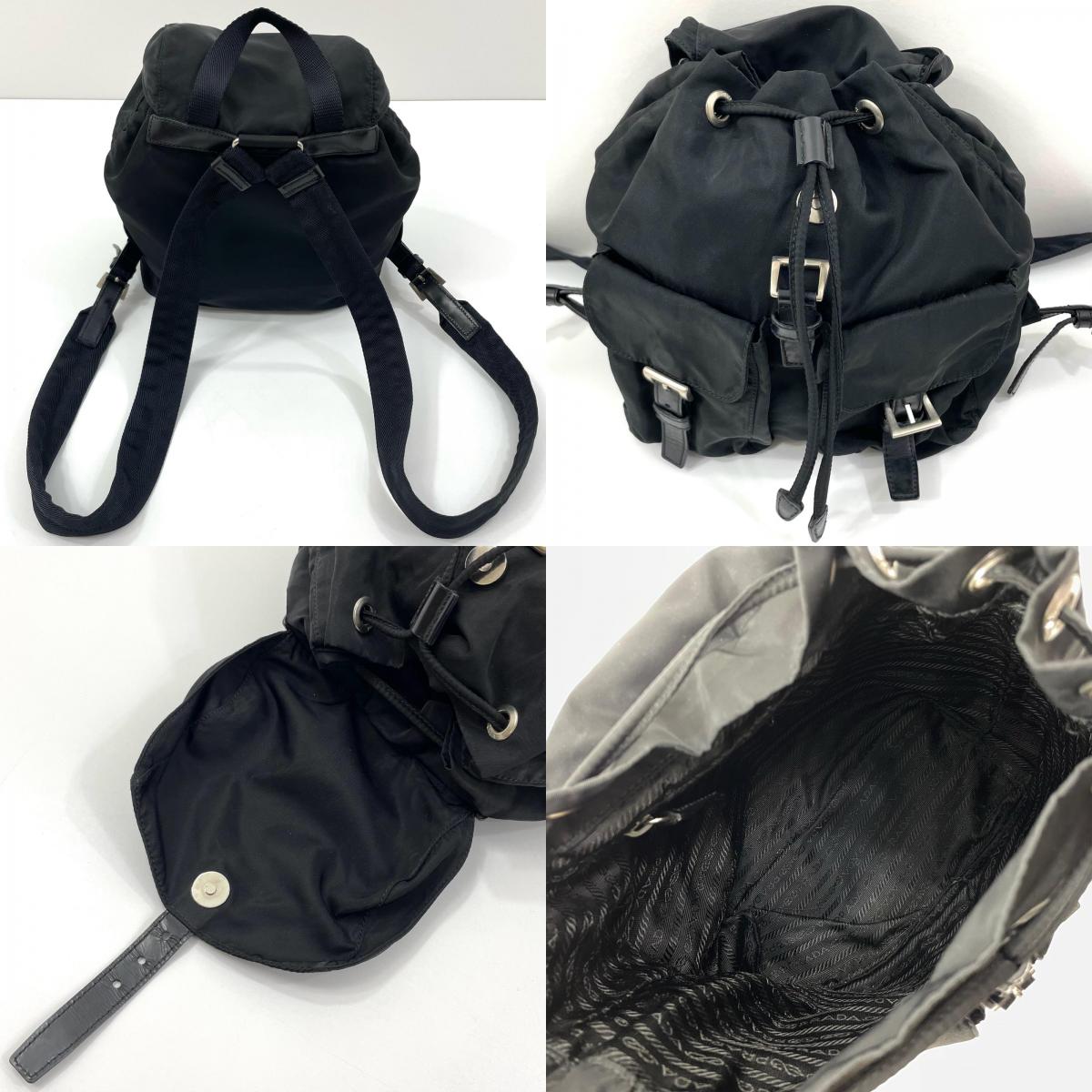 【中古】PRADA | プラダ リュックサック バックパック デイパック ナイロン 三角プレート ロゴ ブラック【尾張小牧店】