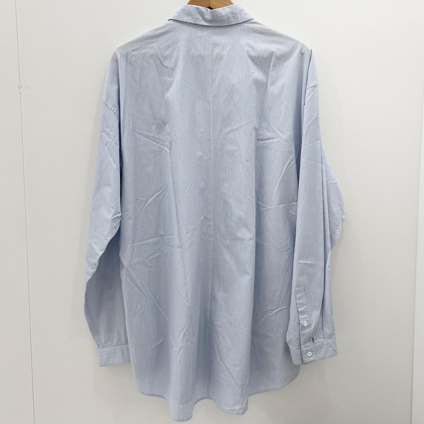【中古】ATON | エイトン B/Shrinkboard Oversized Striped Shirt　ストライプ柄 長袖シャツ 7055537 ブルー×ホワイト サイズ：4【尾張小牧店】