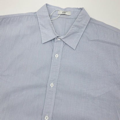 【中古】ATON | エイトン B/Shrinkboard Oversized Striped Shirt　ストライプ柄 長袖シャツ 7055537 ブルー×ホワイト サイズ：4【尾張小牧店】