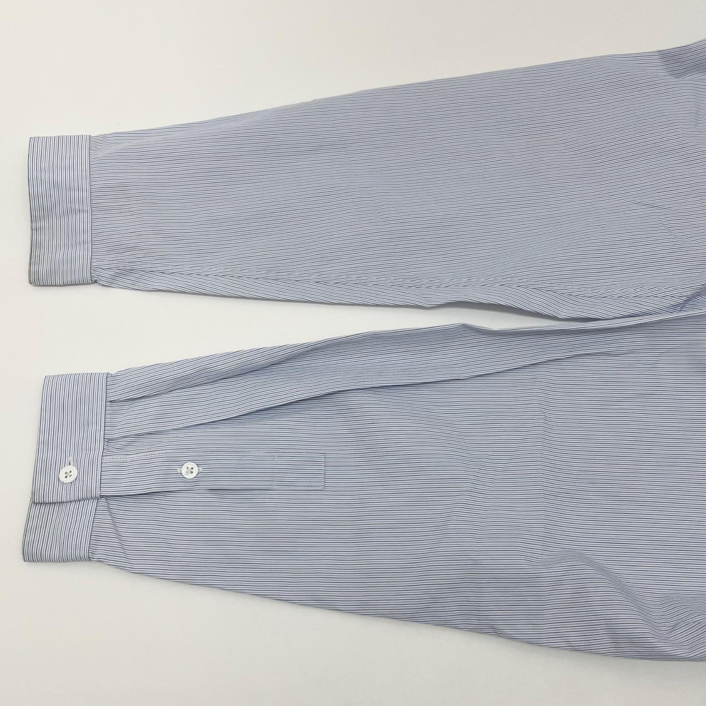 【中古】ATON | エイトン B/Shrinkboard Oversized Striped Shirt　ストライプ柄 長袖シャツ 7055537 ブルー×ホワイト サイズ：4【尾張小牧店】